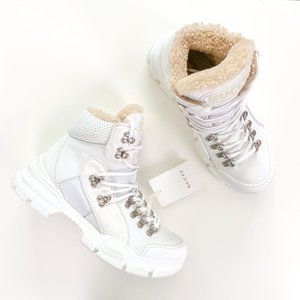 NWT Gucci x SEGA | Flashtrek Calfskin Merino Wool Leather High Top Boots Sz 39.5